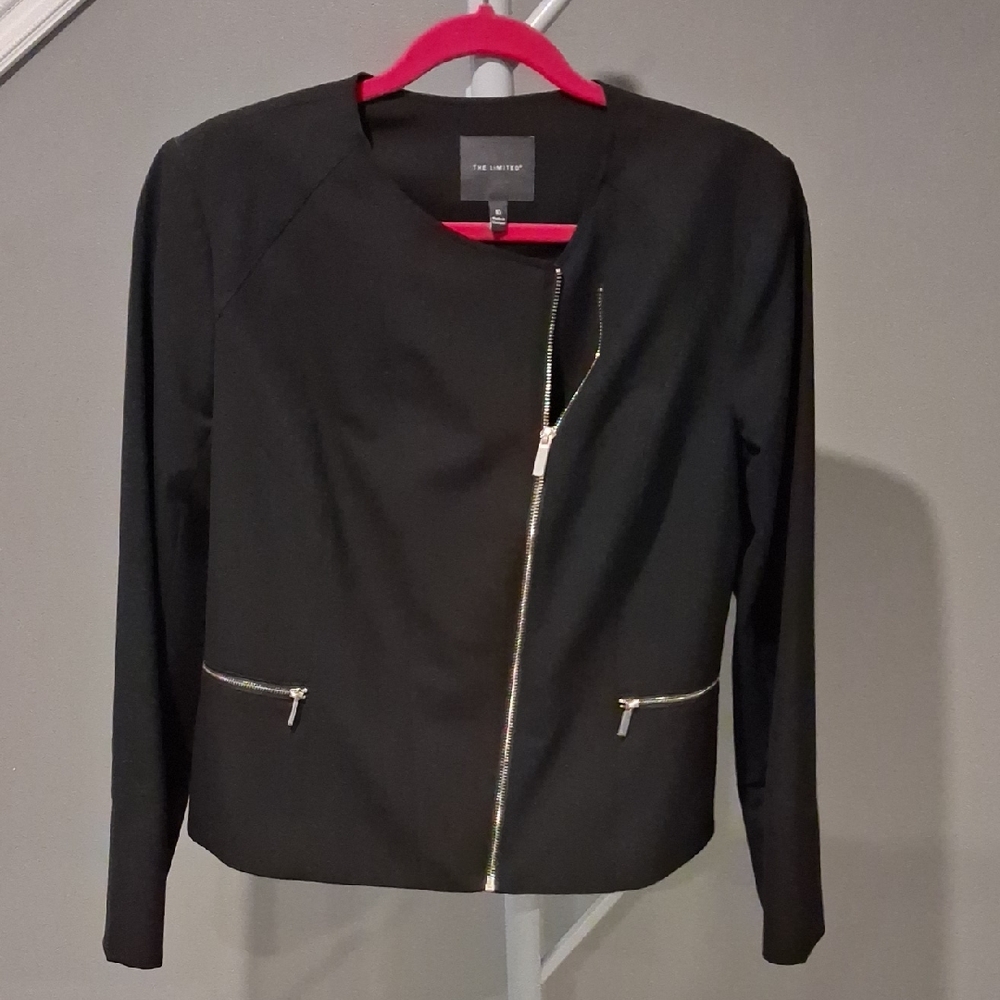 The Limited Black Women's Blazer with Zipper Detail